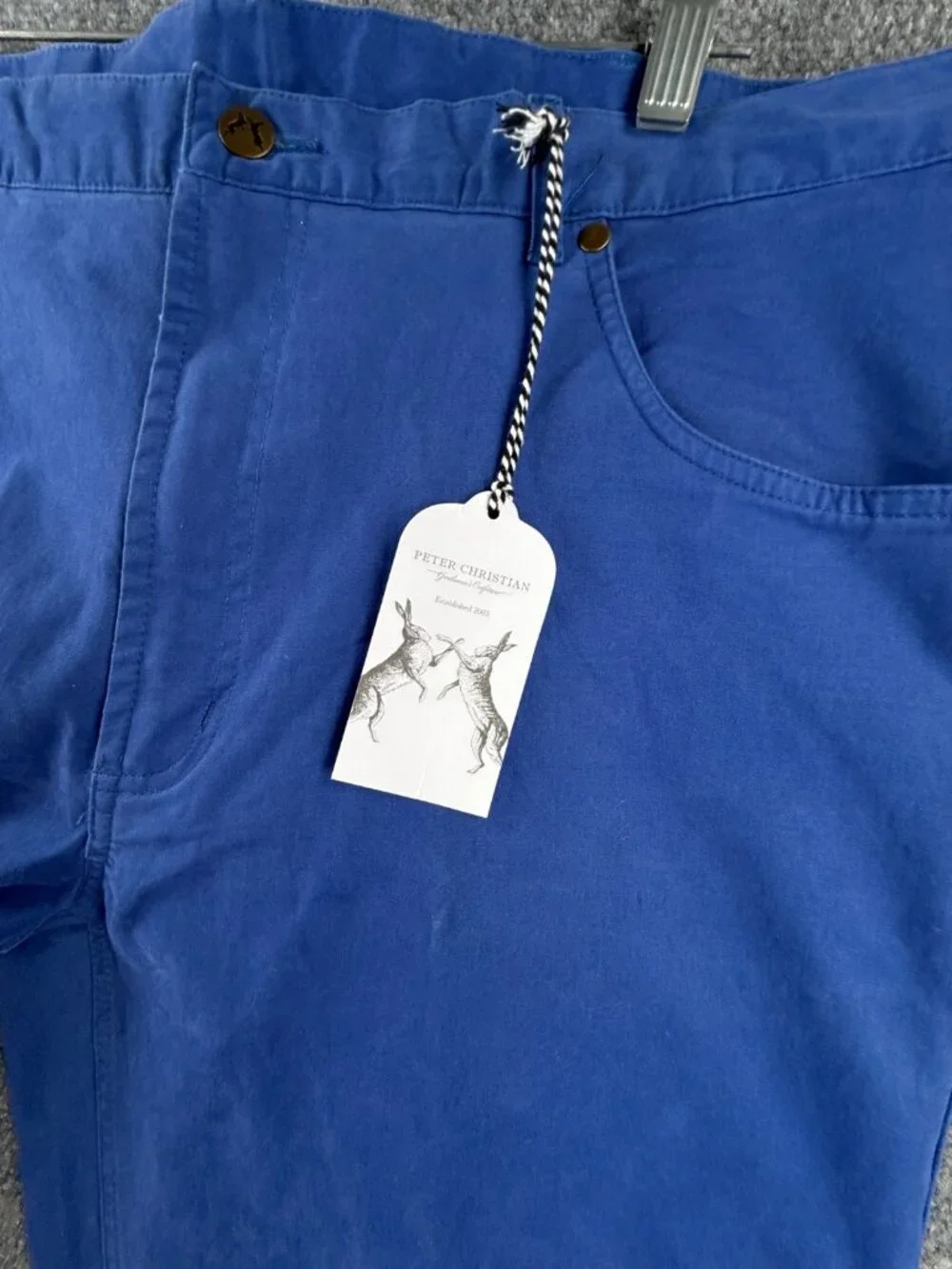 NWT Peter Christian 38x30 Vibrant Blue Chino Pants Cotton Spandex MT33 Men